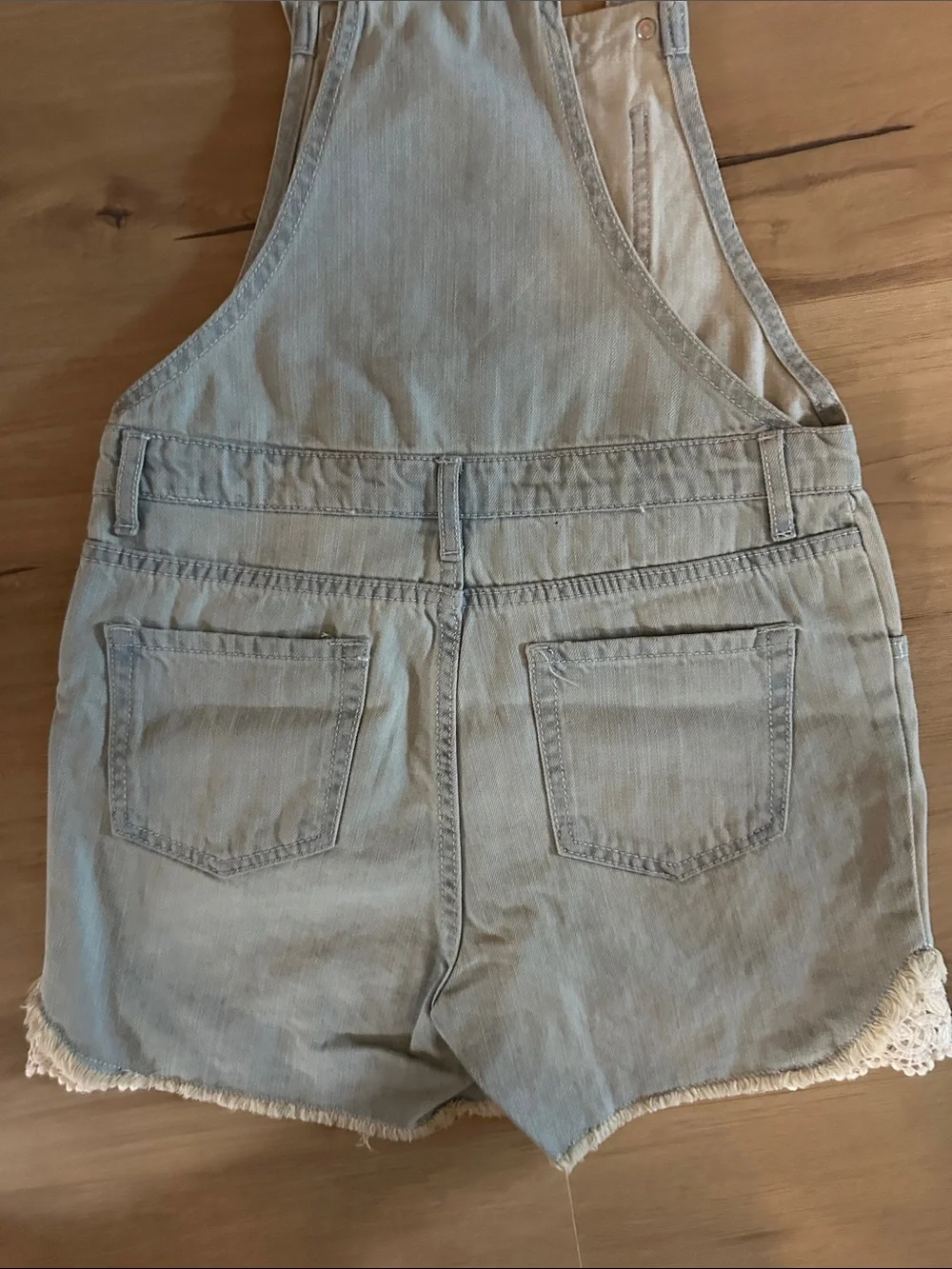 The Children's Place Light Denim Blue Short Overalls Romper